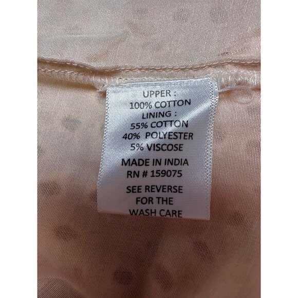 Wishing Waves Eyelet Mini Dress Small Peach Drop Waist Cottage Spring Easter - Picture 7 of 8